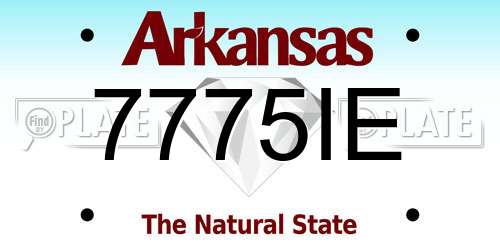 7775IE Arkansas License Plate