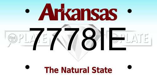 7778IE Arkansas License Plate