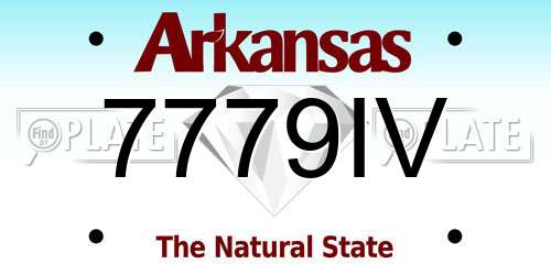 7779IV Arkansas License Plate