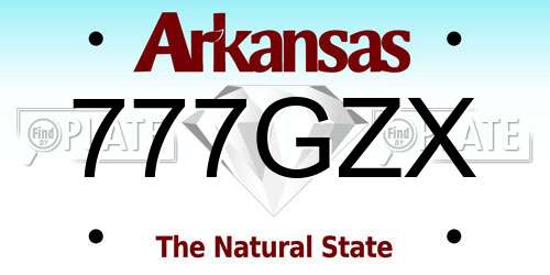 777GZX Arkansas License Plate