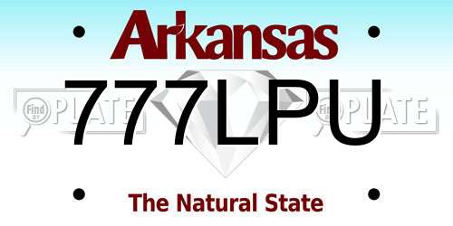 777LPU Arkansas License Plate