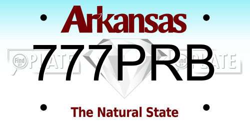 777PRB Arkansas License Plate