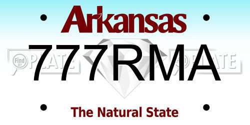 777RMA Arkansas License Plate