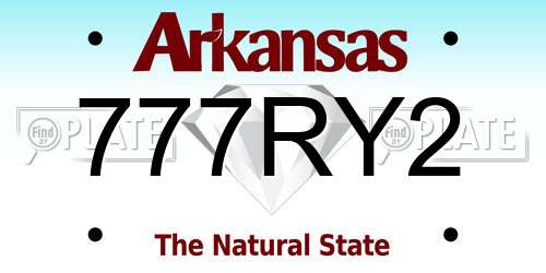 777RY2 Arkansas License Plate