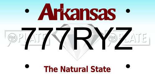 777RYZ Arkansas License Plate
