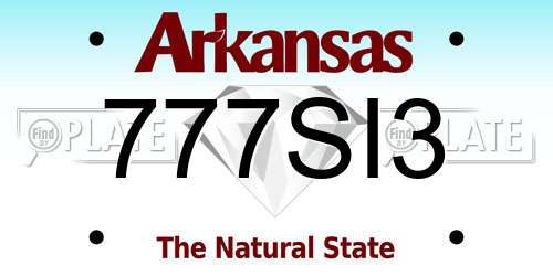 777SI3 Arkansas License Plate