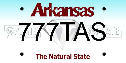 777TAS Arkansas License Plate
