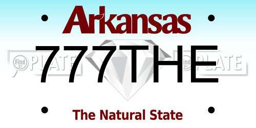 777THE Arkansas License Plate