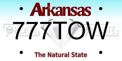 777TOW Arkansas License Plate