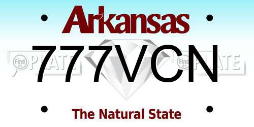 777VCN Arkansas License Plate