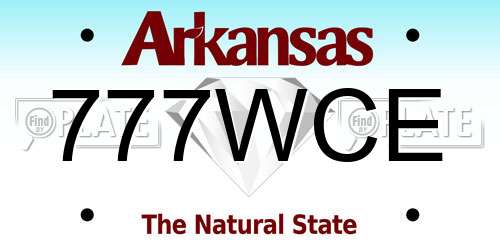 777WCE Arkansas License Plate