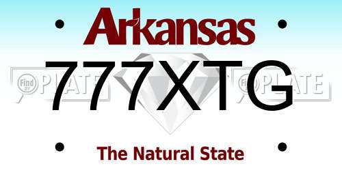 777XTG Arkansas License Plate