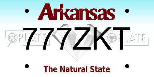 777ZKT Arkansas License Plate