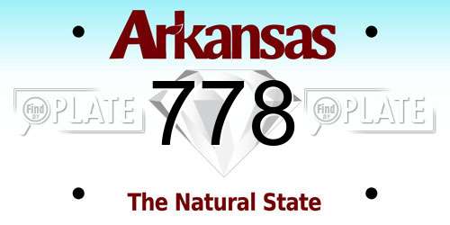 778 Arkansas License Plate