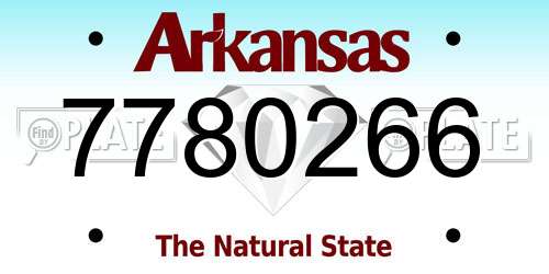 7780266 Arkansas License Plate