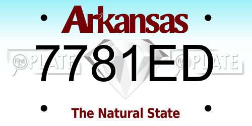 7781ED Arkansas License Plate