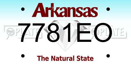 7781EO Arkansas License Plate