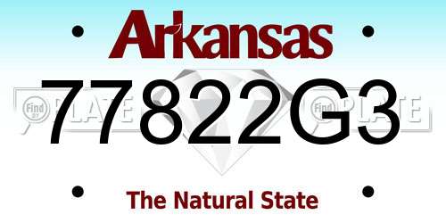 77822G3 Arkansas License Plate