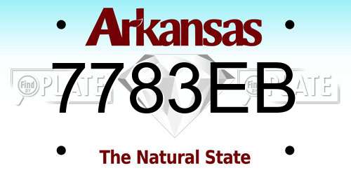 7783EB Arkansas License Plate
