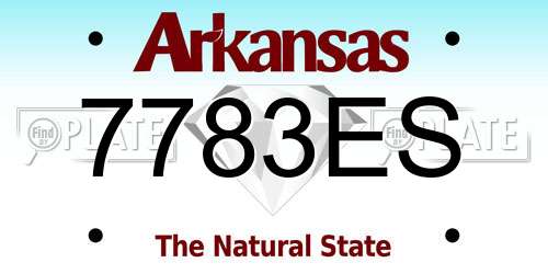 7783ES Arkansas License Plate