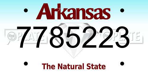 7785223 Arkansas License Plate