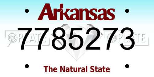 7785273 Arkansas License Plate