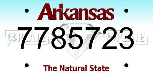 7785723 Arkansas License Plate