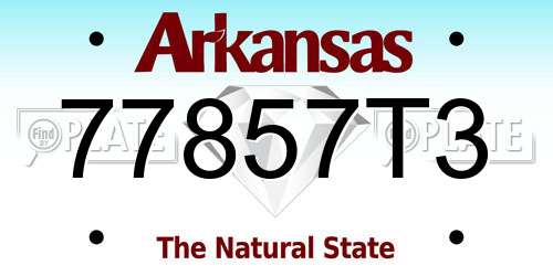 77857T3 Arkansas License Plate