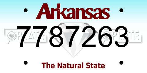7787263 Arkansas License Plate