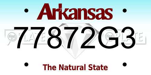 77872G3 Arkansas License Plate
