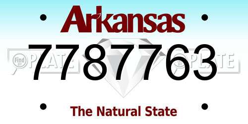 7787763 Arkansas License Plate