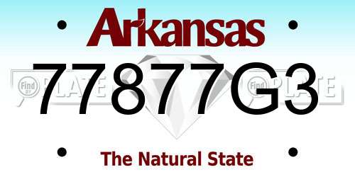77877G3 Arkansas License Plate