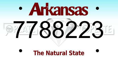 7788223 Arkansas License Plate
