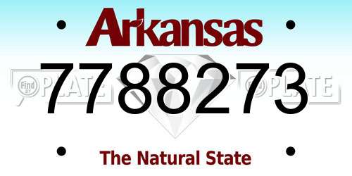 7788273 Arkansas License Plate