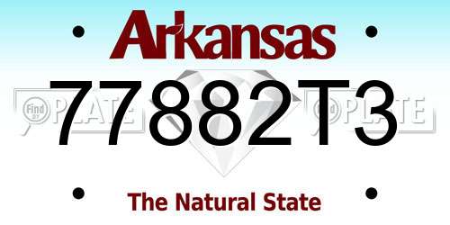 77882T3 Arkansas License Plate