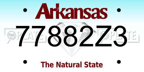 77882Z3 Arkansas License Plate