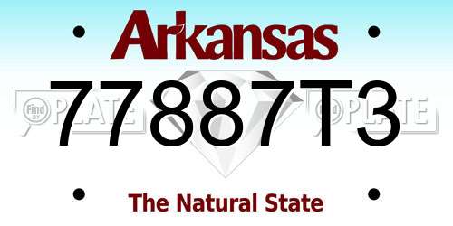 77887T3 Arkansas License Plate