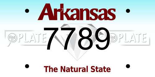 7789 Arkansas License Plate