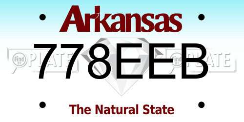 778EEB Arkansas License Plate