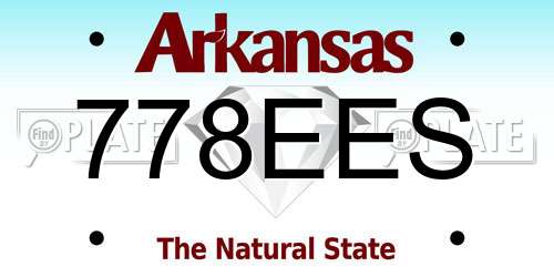 778EES Arkansas License Plate