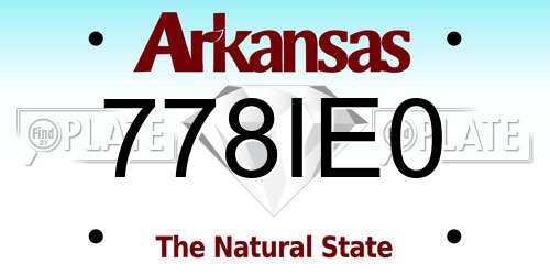 778IE0 Arkansas License Plate