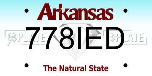 778IED Arkansas License Plate