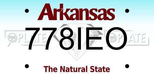 778IEO Arkansas License Plate