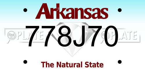 778J70 Arkansas License Plate