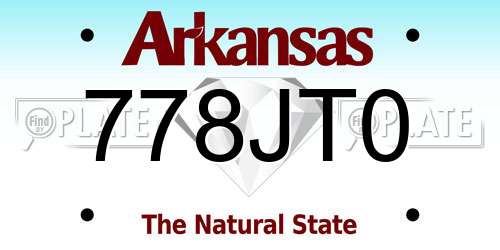 778JT0 Arkansas License Plate