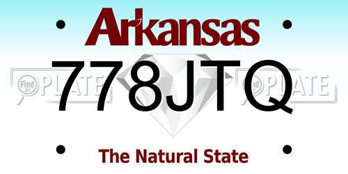 778JTQ Arkansas License Plate