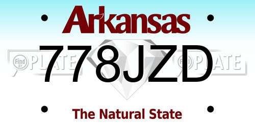 778JZD Arkansas License Plate