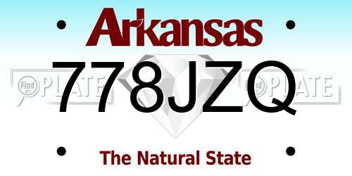 778JZQ Arkansas License Plate
