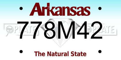 778M42 Arkansas License Plate