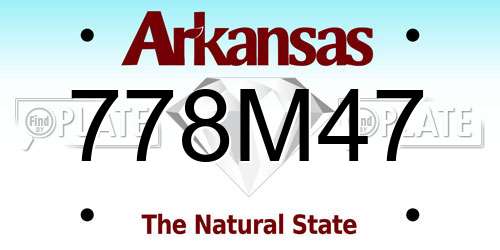 778M47 Arkansas License Plate